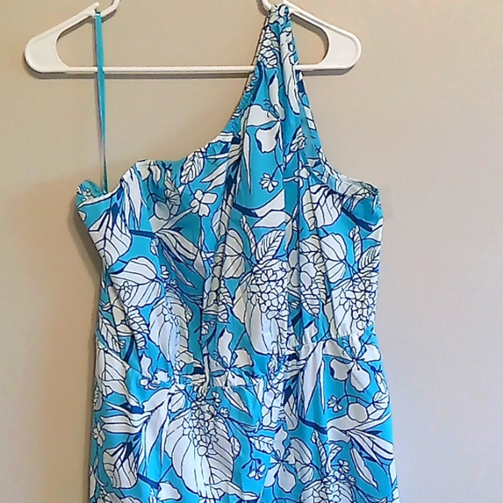 NWT Lane Bryant Tropical Floral One Shoulder Maxi Dress Size 18